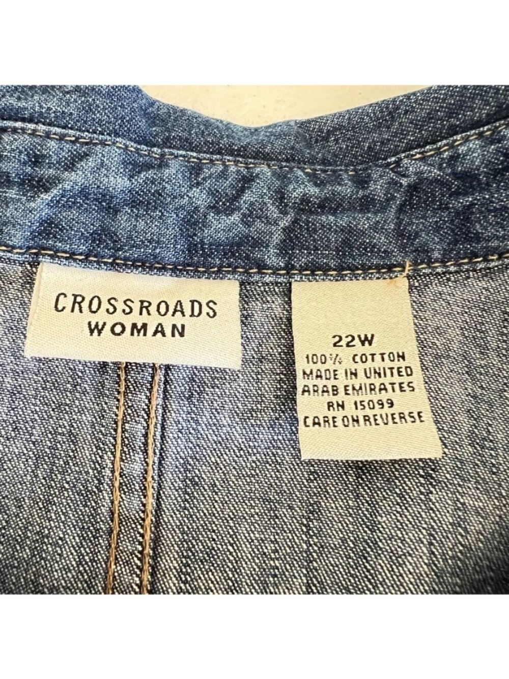 Crossroads Women Sz 22 Denim Jumper Dress Maxi Button Up Country Prairie Modest - Picture 5 of 12